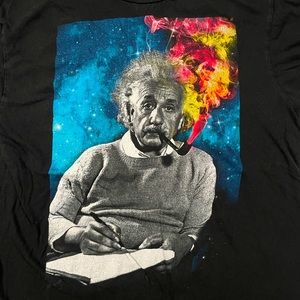 Albert Einstein Galaxy Space Shirt / 100% Cotton - Size Medium